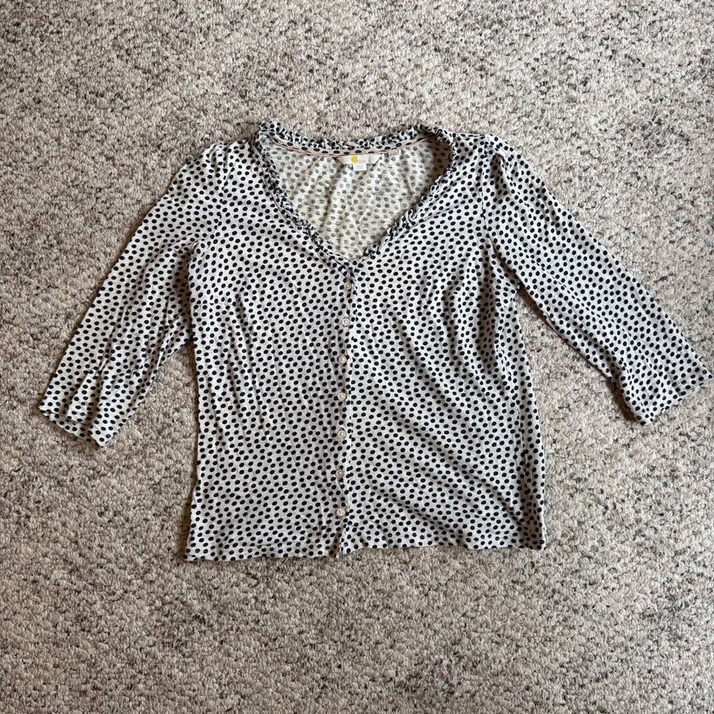 Boden Black and White Polka Dot Blouse